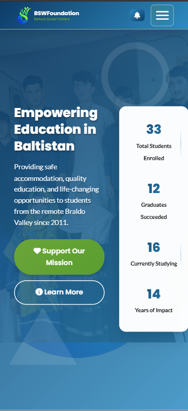 Organizational Website Mobile