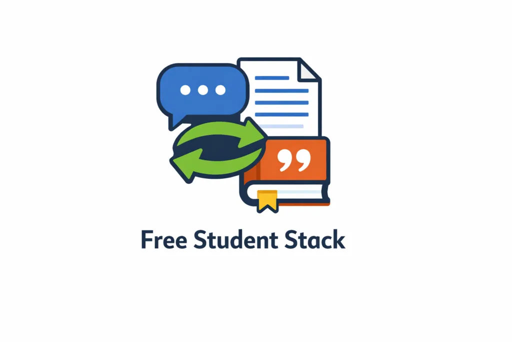 Free AI writing tools stack for students including brainstorming and editing