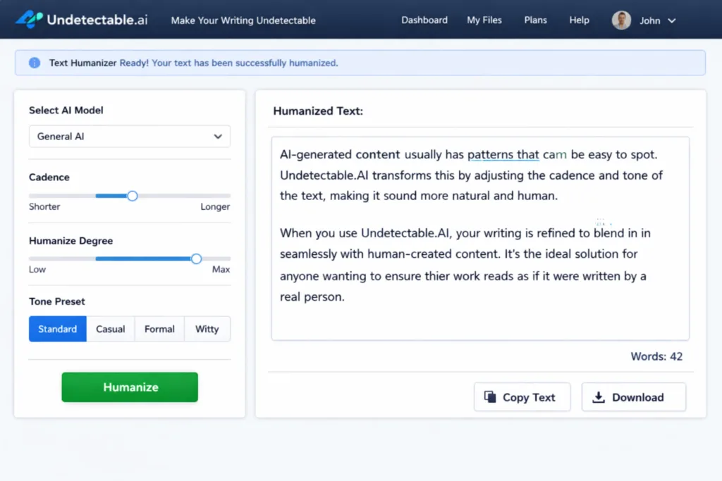 Undetectable.ai adjusting sentence cadence for academic writing