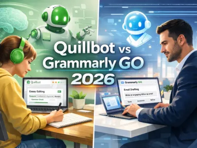 Quillbot vs Grammarly GO 2026 AI writing tools comparison for students and professionals